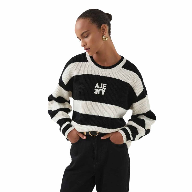Aje Montage Stripe Logo Knit image number 0